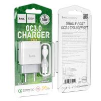 Сетевое ЗУ HOCO C72Q Glorious (5V/3A/1 USB) Qualcomm 3.0 + кабель Type C White