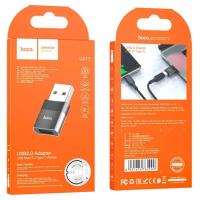 OTG переходник HOCO UA17 USB Male to Type C USB2.0  Black