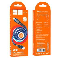 Дата кабель HOCO U110 Extra Durability Micro USB 1.2m 2.4A Blue