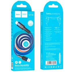 Дата кабель HOCO U110 Extra Durability Type C 1.2m 3A Blue