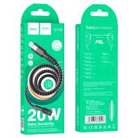 Дата кабель HOCO U110 Extra Durability Type C to Lightning 1.2m 20W Black