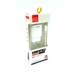 Сетевое ЗУ Sunpin SP-17 (5V/2.4A/1USB) + кабель Micro USB White 