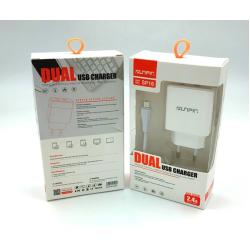 Сетевое ЗУ Sunpin SP-16 (5V/2.4A/2USB) + кабель Micro USB White 