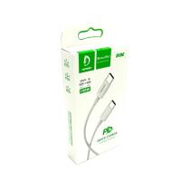 Дата кабель силиконовый DENMEN D10C Quick Charge 100W Type C to Type C White