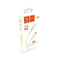 Дата кабель силиконовый DENMEN D10L Quick Charge 20W Type C to Lightning White