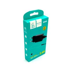 Сетевое ЗУ DENMEN DC01V + Micro USB (5V/2.4A/1USB) Black