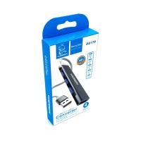 HUB USB3.0 DENMEN DU17A 4 USB Plastic USB-A 20cm Black