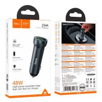 Автомобильное зарядное устройство Hoco Prosperous (2C) Car charger Z54A (Type-C+USB, PD/QC, 48W/3A)