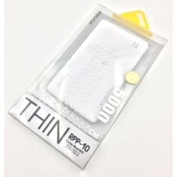 Power Bank REMAX Proda RPP-10 Thin (5000mAh/2A/1USB) White/Silver