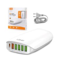 Сетевое ЗУ LDNIO A6573C 6USB/1PD+1QC3.0+4 Auto ID 65W 1.5M White