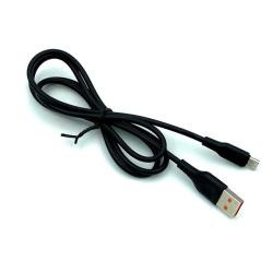 Дата кабель силиконовый DENMEN D01V 2.4A Micro USB Black