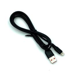 Дата кабель силиконовый DENMEN D01L 2.4A Lightning Black