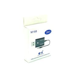 Аудиоприемник / Передатчик Bluetooth адаптер M188 3in1 V5.0 Black