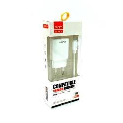 Сетевое ЗУ Sunpin SP-17 (5V/2.4A/1USB) + кабель TYPE-C White 