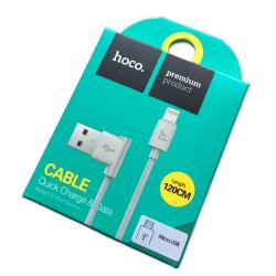 Дата кабель HOCO UPM-10 micro USB 120cm White