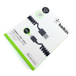 Дата кабель Belkin спираль iPhone 5 1.8M Black