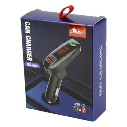 FM модулятор ALLISON ALS-A813 Bluetooth + Charger (2USB/5V/3.1A) Black