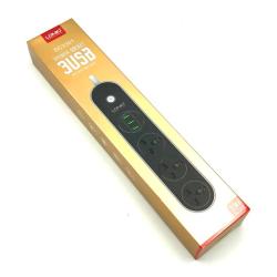 Сетевой удлинитель LDNIO SC3301 3 розетки/1.6m/2500W/10A + 3USB (5V/3.1A)