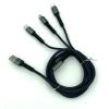 USB кабель LDNIO LC-93 iPhone+Micro USB+Type C Black