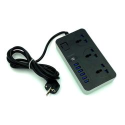 Сетевой удлинитель Sunpin OS-03 3 розетки/2.0m/3000W/16A + 6USB (5V/3.1A) Black