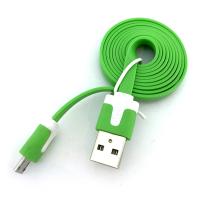 Дата кабель FLAT micro USB 1m Green (тех. упаковка)