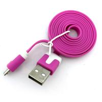 Дата кабель FLAT micro USB 1m Hot Pink (тех. упаковка)