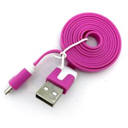 Дата кабель FLAT micro USB 1m Hot Pink (тех. упаковка)