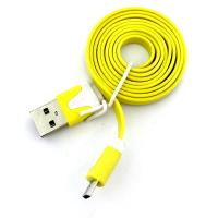 Дата кабель FLAT micro USB 1m Yellow (тех. упаковка)