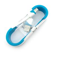 Дата кабель FLAT ROLL micro USB White/Blue (тех. упаковка)