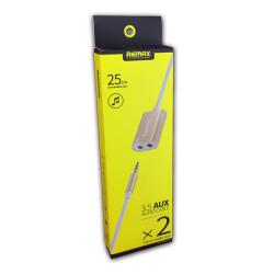 Кабель AUX REMAX RL-205 (1to2) Gold