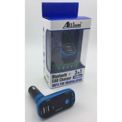 FM модулятор KCB-617 Bluetooth + Charger (1USB/5V/1.2A) Black/Blue