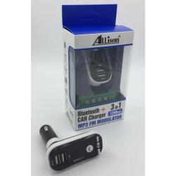 FM модулятор KCB-617 Bluetooth + Charger (1USB/5V/1.2A) Black/White