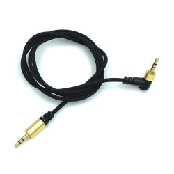 Кабель AUX A-005 плетенный угловой круглый 1.0M Black (тех. упаковка)