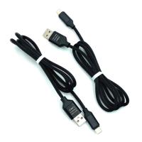 Дата кабель I-011 круглый силиконовый Lightning 1.0m Black (тех. упаковка)