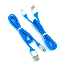 Дата кабель I-011 круглый силиконовый Lightning 1.0m Blue (тех. упаковка)