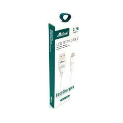 Дата кабель ALLISON C86 Fast Charging Lightning 3.1A 1M White