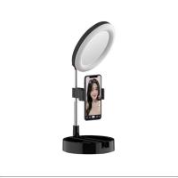 Makeup LED лампа K3 с зеркалом и держателем под телефон Black