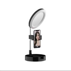 Makeup LED лампа K3 с зеркалом и держателем под телефон Black