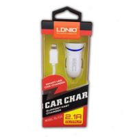 Автомобильное ЗУ LDNIO DL-C12 + cable iPhone 5 White (5V/2.1A/1USB)