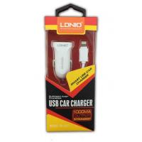 Автомобильное ЗУ LDNIO DL-C17 + cable iPhone 5 White (5V/1A/1USB)