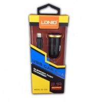 Автомобильное ЗУ LDNIO DL-C22 + cable iPhone 5 Black (5V/2.1A/2USB)