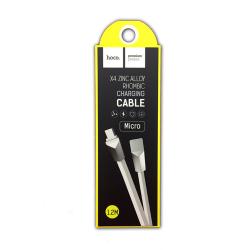 Дата кабель HOCO X4 Zinc Alloy Rhombic Micro USB White