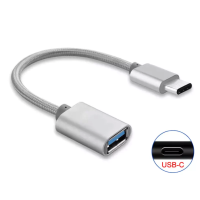 OTG переходник плетенный Type C to USB-AF Silver