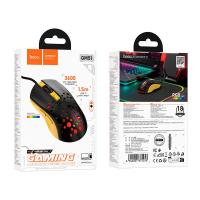Компьютерная проводная мышь HOCO GM51 1200-3600dpi 7 LED color| Black-yellow