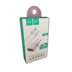 Сетевое ЗУ HOCO C11 + cable iPhone 5 White (5V/1A/1USB)
