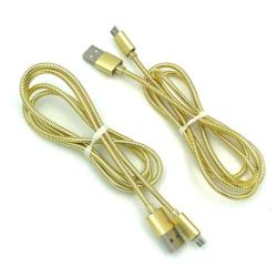 Дата кабель M-005 круглый Metal Micro USB 1.0m Gold (тех. упаковка)
