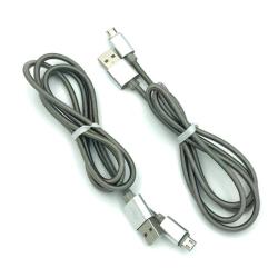 Дата кабель M-017 круглый Metal Micro USB 1.0m Silver (тех. упаковка)