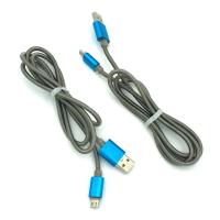 Дата кабель M-017 круглый Metal Micro USB 1.0m Blue (тех. упаковка)