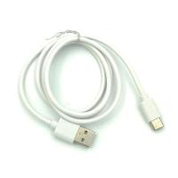 Дата кабель TC-019 силиконовый круглый Type C 1m White (тех. упаковка)