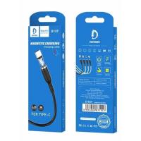 Магнитный кабель силиконовый DENMEN D18T Type C 2.4A Black